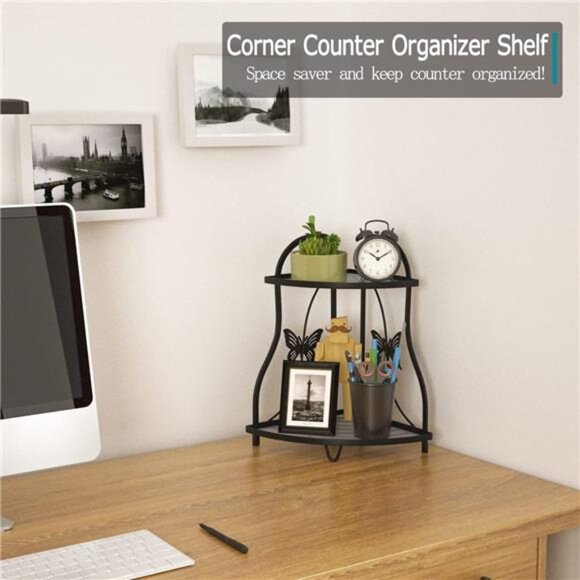 Corner Bathroom Sink Organizer Countertop Shelf, Kitchen Corner Spice Rack - Picture 6 of 7